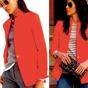 NWOT J Crew Regent wool blazer coral red size 4
